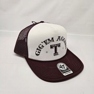 Texas A&M Aggies Hat '47 Brand Mesh Trucker "Gig 'Em" Snapback OFSA New Men